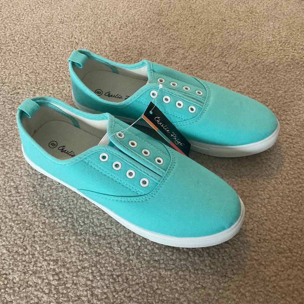 size 8, new condition, pretty blue sneakers